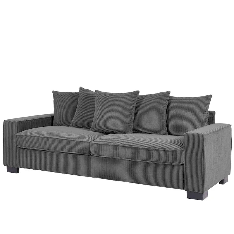 Transitional Track Arm Upholstered Indoor Sofa