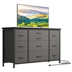 Bedroom Dresser with 10 Large Drawers for 55  Long TV Stand - 55 inches