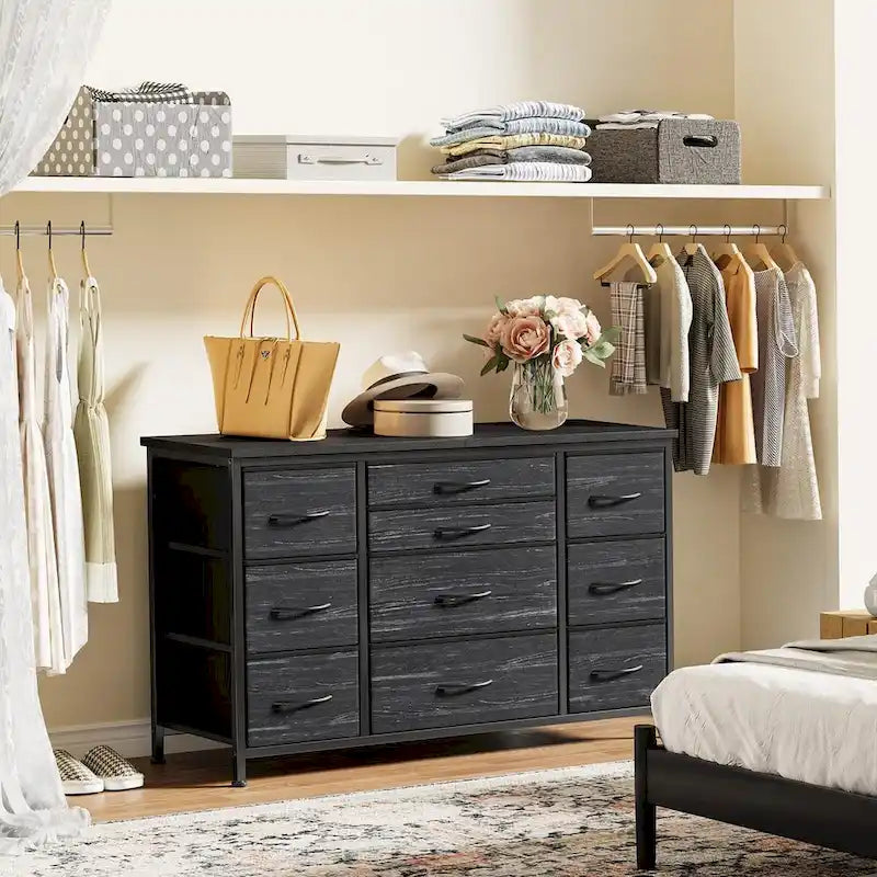 Bedroom Dresser with 10 Large Drawers for 55  Long TV Stand - 55 inches