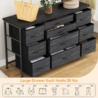 Bedroom Dresser with 10 Large Drawers for 55  Long TV Stand - 55 inches