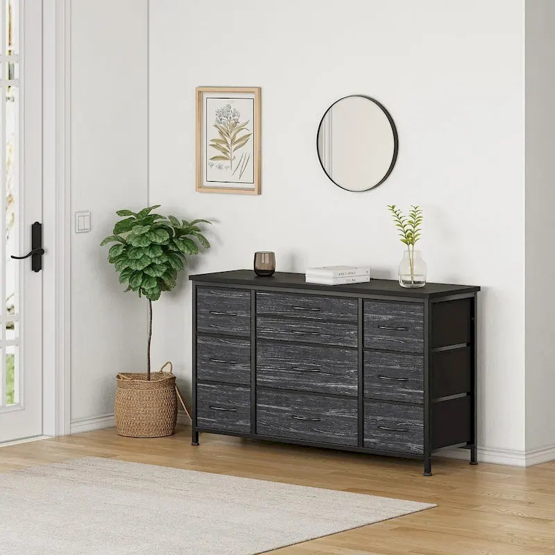Bedroom Dresser with 10 Large Drawers for 55  Long TV Stand - 55 inches