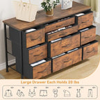 Bedroom Dresser with 10 Large Drawers for 55  Long TV Stand - 55 inches