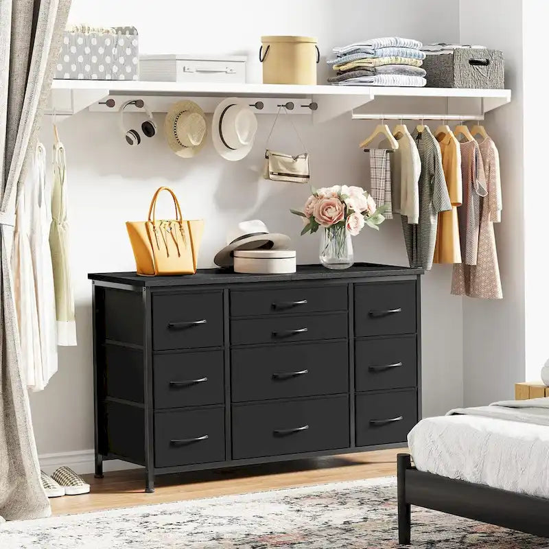 Bedroom Dresser with 10 Large Drawers for 55  Long TV Stand - 55 inches