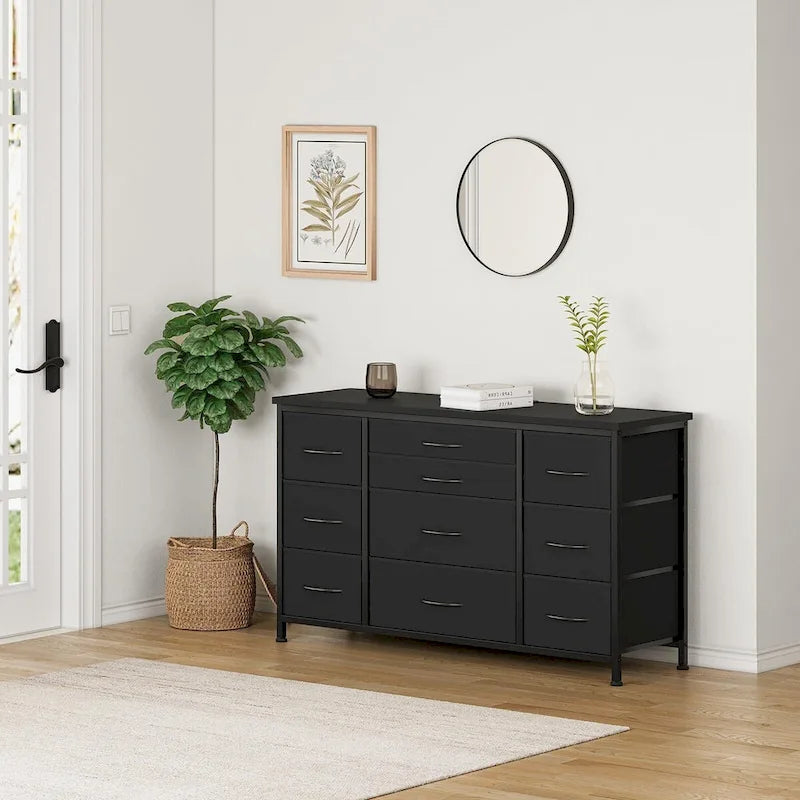 Bedroom Dresser with 10 Large Drawers for 55  Long TV Stand - 55 inches