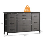 Bedroom Dresser with 10 Large Drawers for 55  Long TV Stand - 55 inches