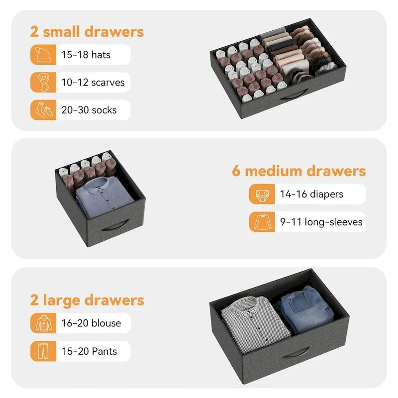 Bedroom Dresser with 10 Large Drawers for 55  Long TV Stand - 55 inches