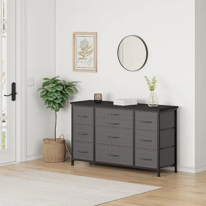 Bedroom Dresser with 10 Large Drawers for 55  Long TV Stand - 55 inches