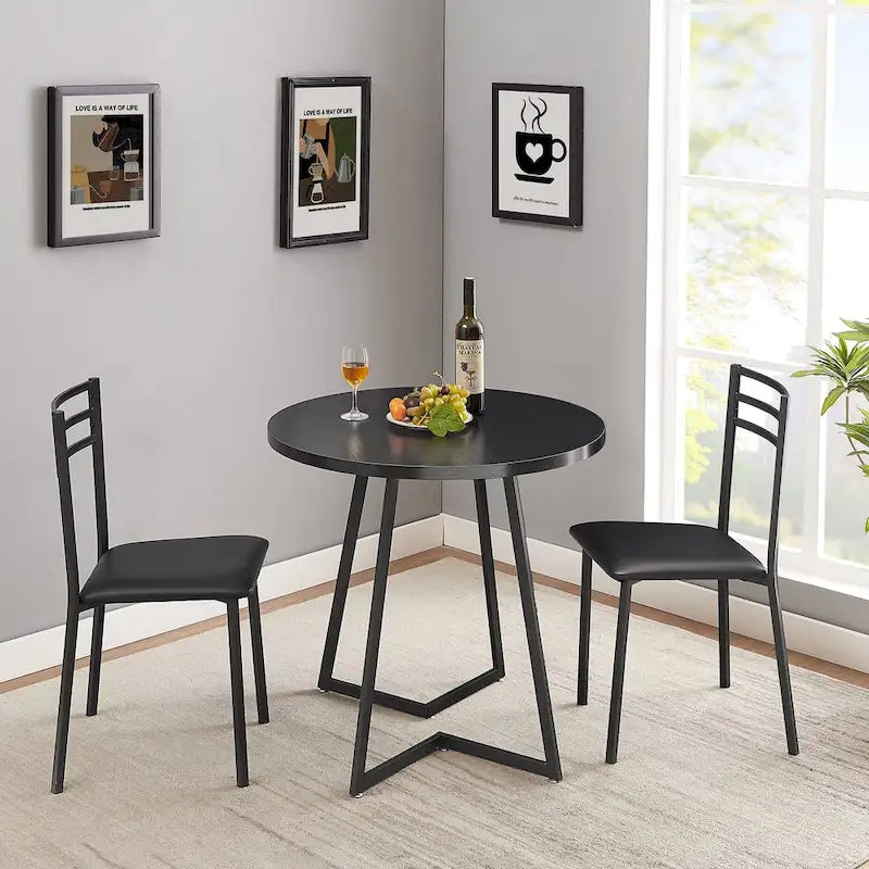 Javlergo 31.5  Round Dining Table Modern Leisure Table with Metal Leg