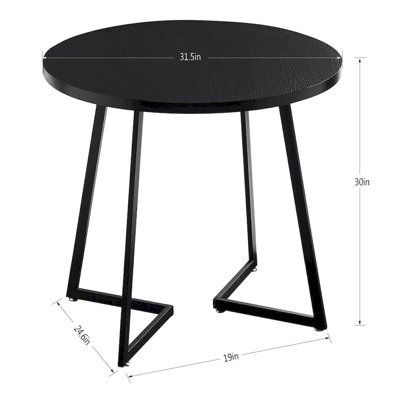Javlergo 31.5  Round Dining Table Modern Leisure Table with Metal Leg