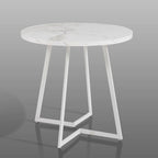 Javlergo 31.5  Round Dining Table Modern Leisure Table with Metal Leg