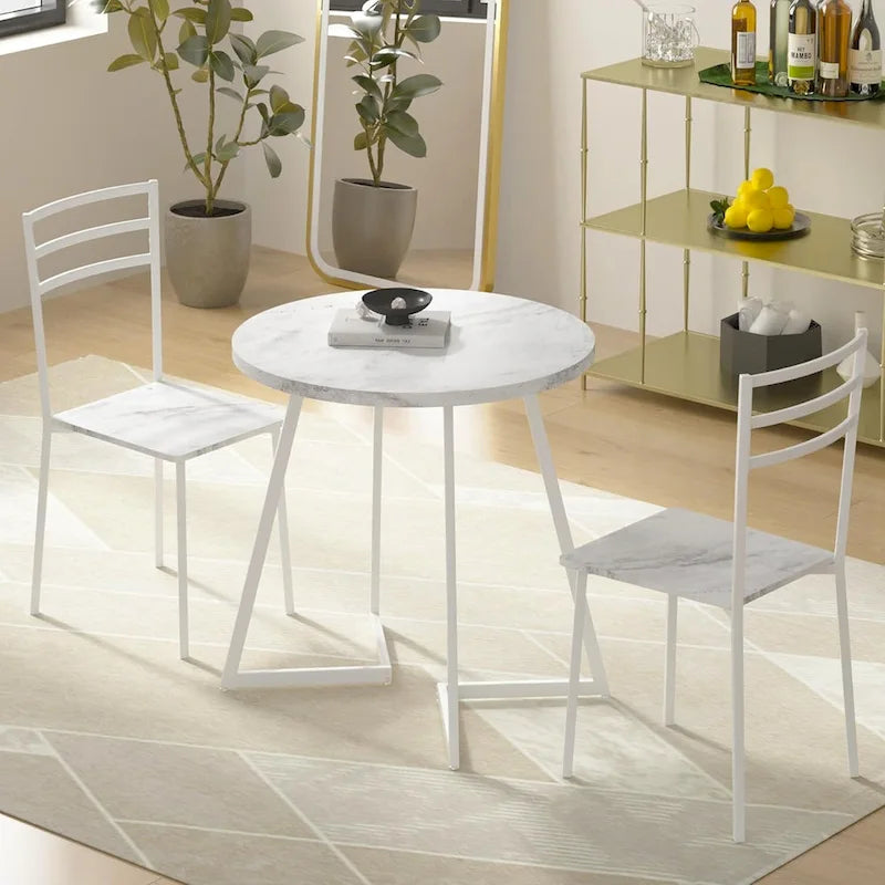 Javlergo 31.5  Round Dining Table Modern Leisure Table with Metal Leg