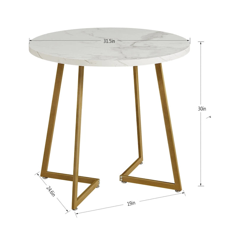 Javlergo 31.5  Round Dining Table Modern Leisure Table with Metal Leg