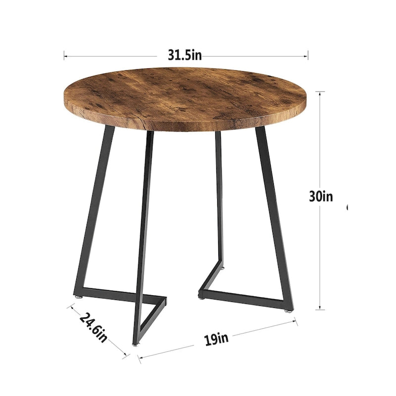 Javlergo 31.5  Round Dining Table Modern Leisure Table with Metal Leg