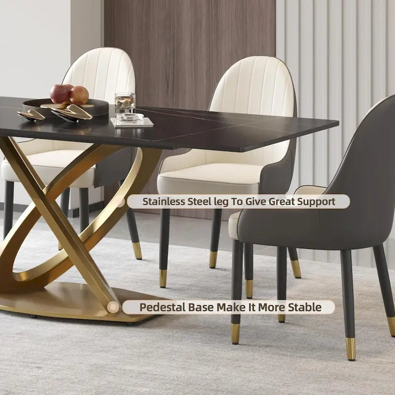 63  Dining Table, Modern Dining Table for 6