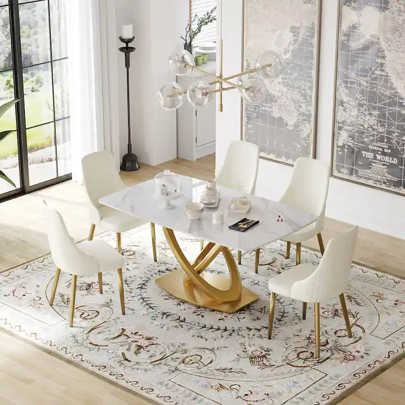 63  Dining Table, Modern Dining Table for 6