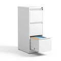 3-Drawers 14.96 W Metal Vertical File Cabinet with Lock Office Home Vertical File Cabinet for A4 Legal/Letter Size