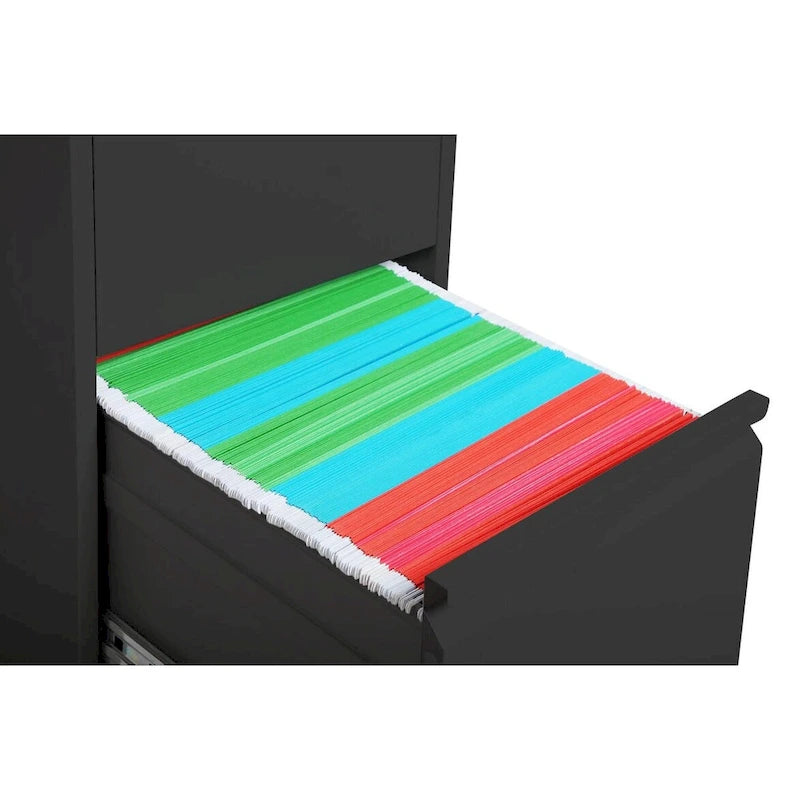 3-Drawers 14.96 W Metal Vertical File Cabinet with Lock Office Home Vertical File Cabinet for A4 Legal/Letter Size