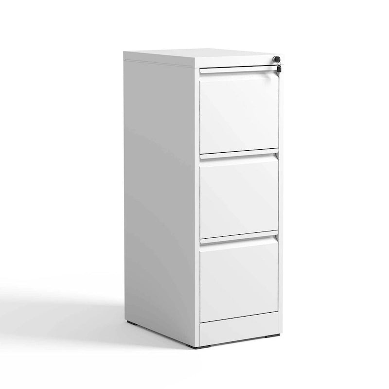 3-Drawers 14.96 W Metal Vertical File Cabinet with Lock Office Home Vertical File Cabinet for A4 Legal/Letter Size