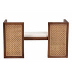 Lovina Bohemian Light Honey Rattan and Acacia Wood Accent Bench