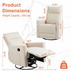 Manual Recliner Chair Winback Fabric Single Sofa