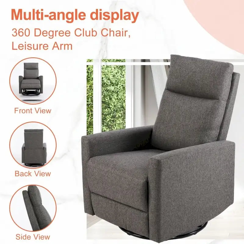 Manual Recliner Chair Winback Fabric Single Sofa