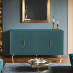 Wood TV Stand with Storage Cabinet & Adjustable Shelves, Media TV Console for Living Room Bedroom