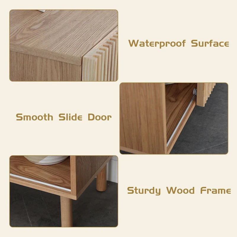 48.in Wood Oak Buffet Sideboard Accent Storage Cabinet