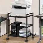 Printer Stand with Charging Station and USB Ports Large 3-Tier - 24 D x 18.62 W x 30.86 H