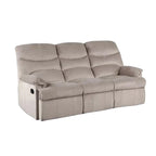Velvet Upholstered Manual Motion Recliner Sofa