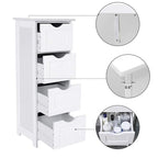 11.8 in. White Wooden Freestanding Bathroom Storage Linen Cabinet