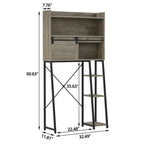 Over The Toilet Storage Cabinet with Toilet Paper Holder Stand - 11.81 D x 32.49 W x 60.63 H