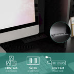 L Shaped Desk with outlet, Computer Desk with Drawers, Bookshelf & Hutch, Modern Corner Desk, Home Office Desk