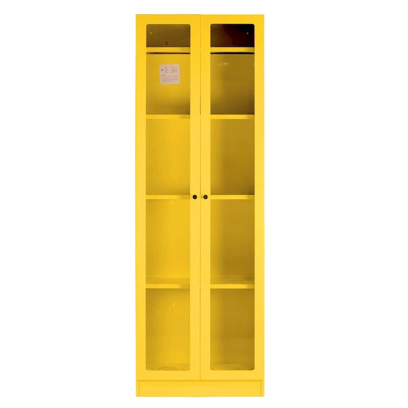 Avidan 70-inch Yellow French Door Metal Cabinet
