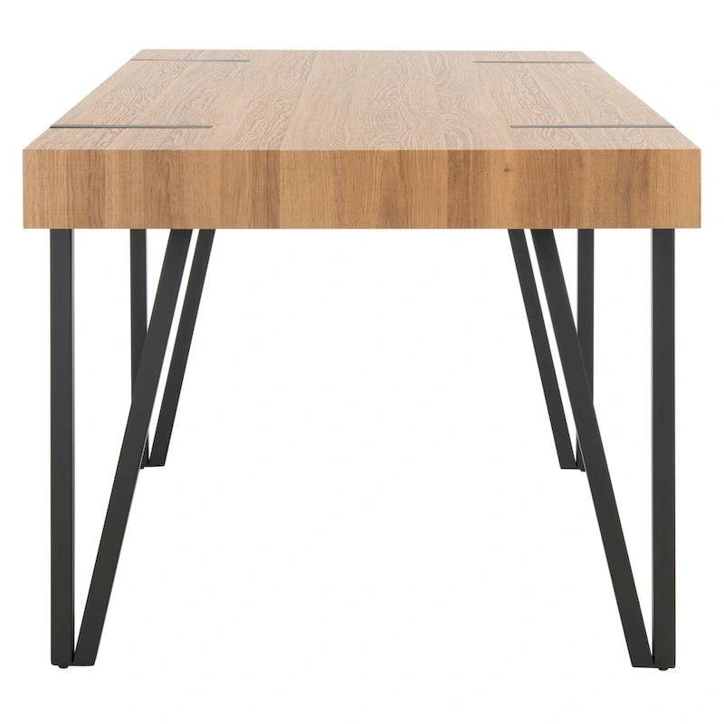 SAFAVIEH Asal Mid-Century Industrial Rustic Dining Room Table - 59.1  W x 35.4  L x 29.5  H - 59Wx35Dx30H