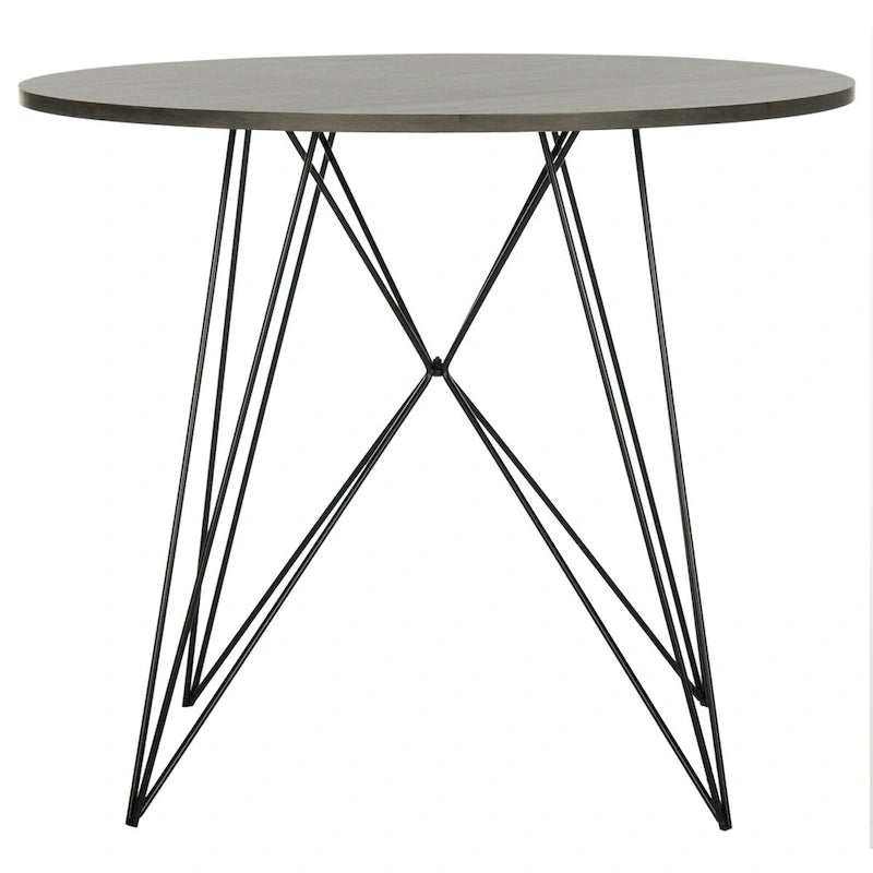 SAFAVIEH Zorana Dark Grey / Black Round Dining Table - 35.4  x 35.4  x 29.5  - 35Wx35Dx30H